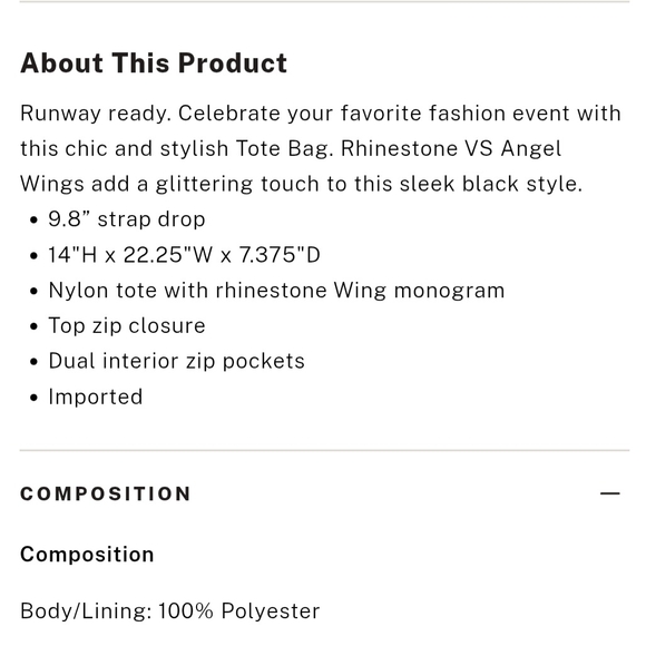 NWT! Victoria's Secret 2025 FASHION SHOW Black Tote - Picture 13 of 15